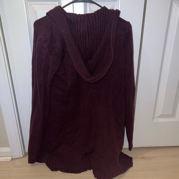 Maroon Hooded Cardigan - Picture 2 of 4